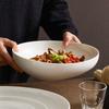 White Simple Western Restaurant Deep Bowl Household New Ceramic Fruit Salad Bowl Japanese-style Soup Plate for El Tableware