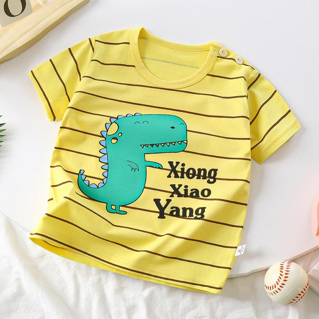 2025 Children's Pure Cotton Cartoon Short-Sleeve T-Shirts for Boys & Girls - Korean Style Summer Tops