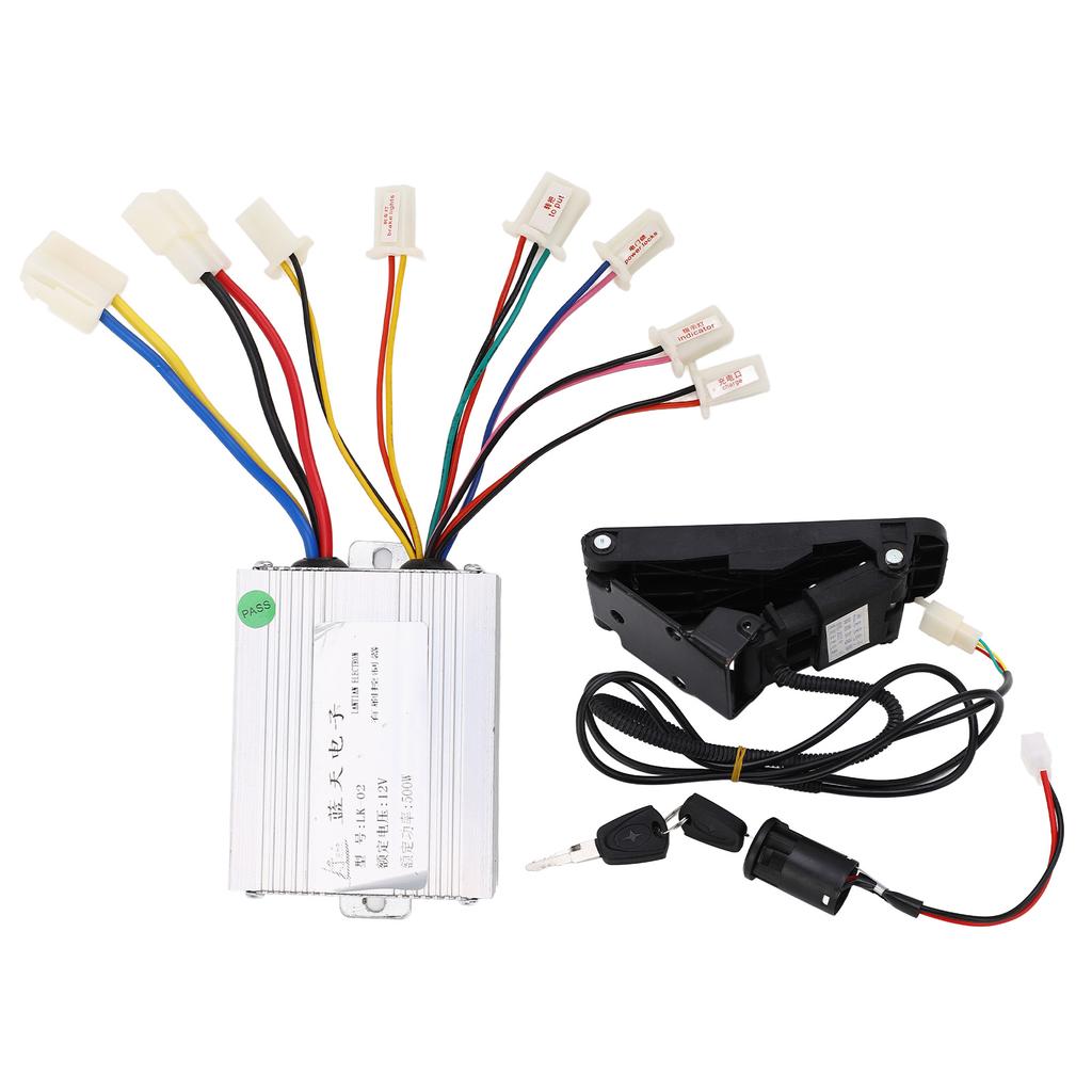 Electric Bicycles Conversion Kit 12V 500W Brushed Motor Controller with Foot Throttle Pedal for
