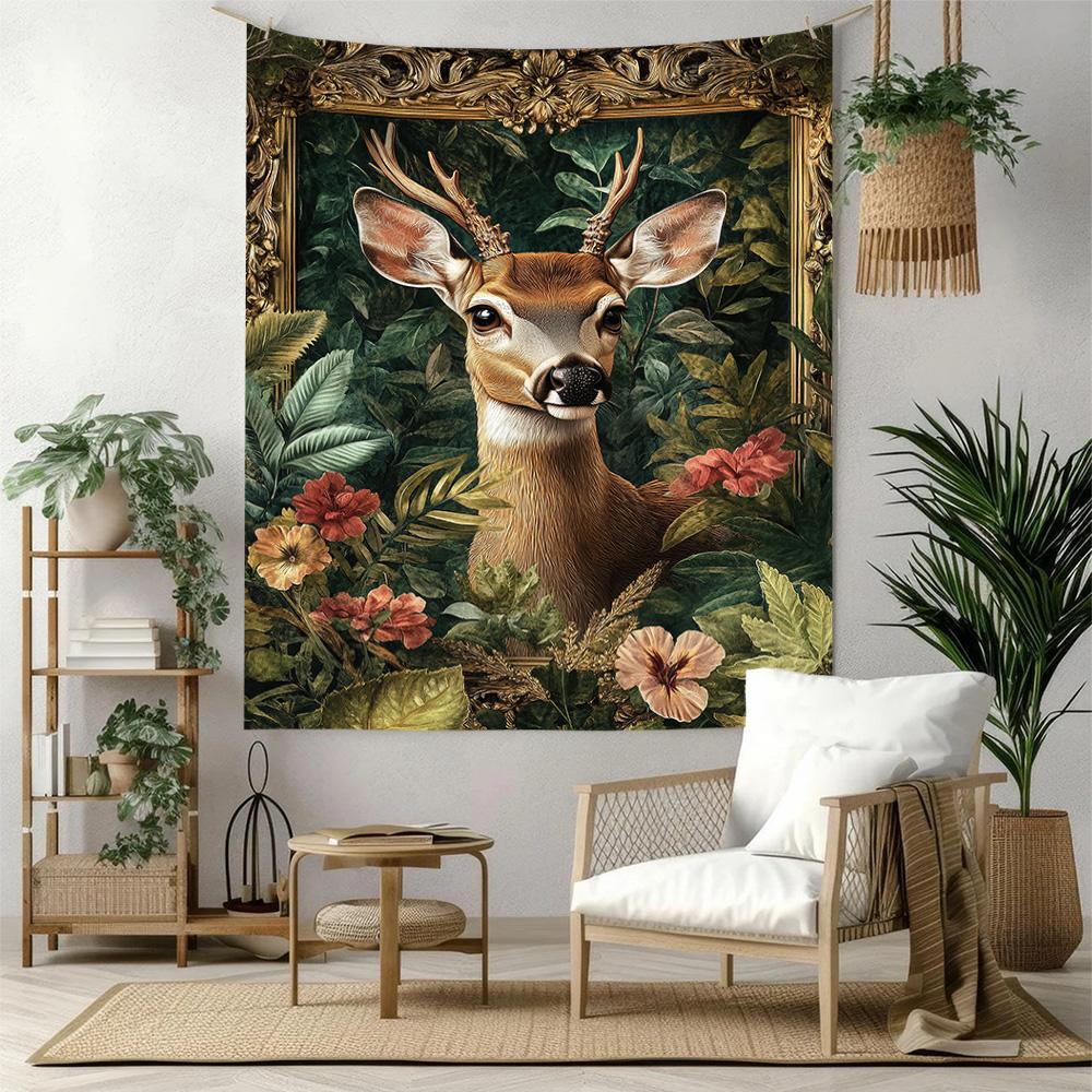 Deer Wall Decor Tapestry Art For Pet Memorial Birthdaywedding Party Backdrop Family Gift