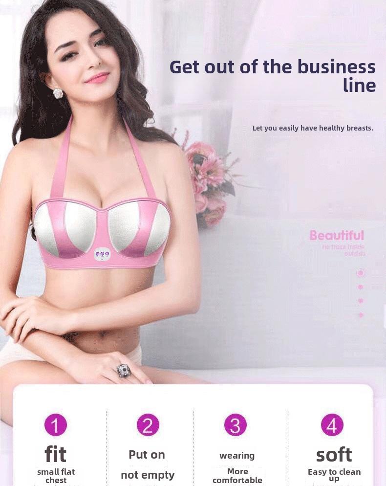 Сертифицированный CE беспроводной электрический массажер для груди с вибрацией и тепловой терапией