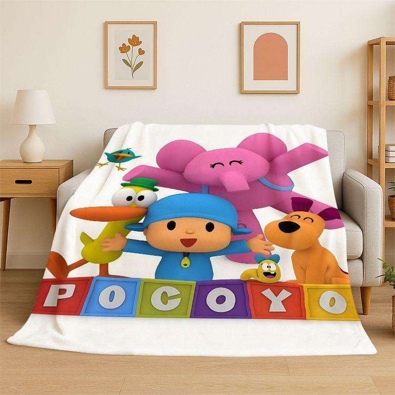 Милое Мультяшное Мягкое Фланелевое Плед-Покрывало P-Pocoyo Elly Pato, Уютное Одеяло Для Кровати, Дивана, Софы, Спальни, Гостиной, Путешествий, Пикника