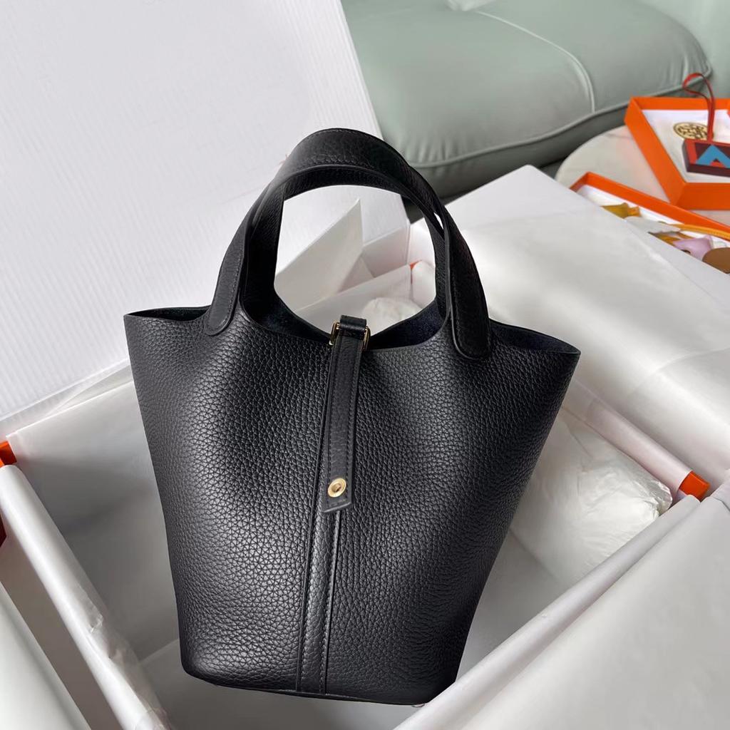 Корзина для овощей из воловьей кожи, сшитая вручную вощеной нитью для детей, обернутая в натуральную кожу с узором личи, сумка-ведро для воды для женщин