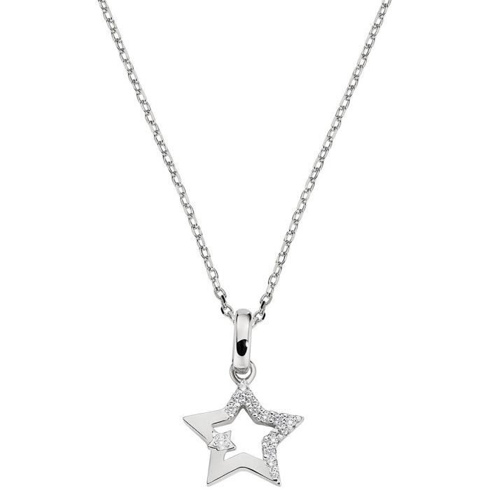 Collier - Amen - CLSTSTBBZ - Argent 925 - Oxyde de zirconium - Longueur 40+5 cm