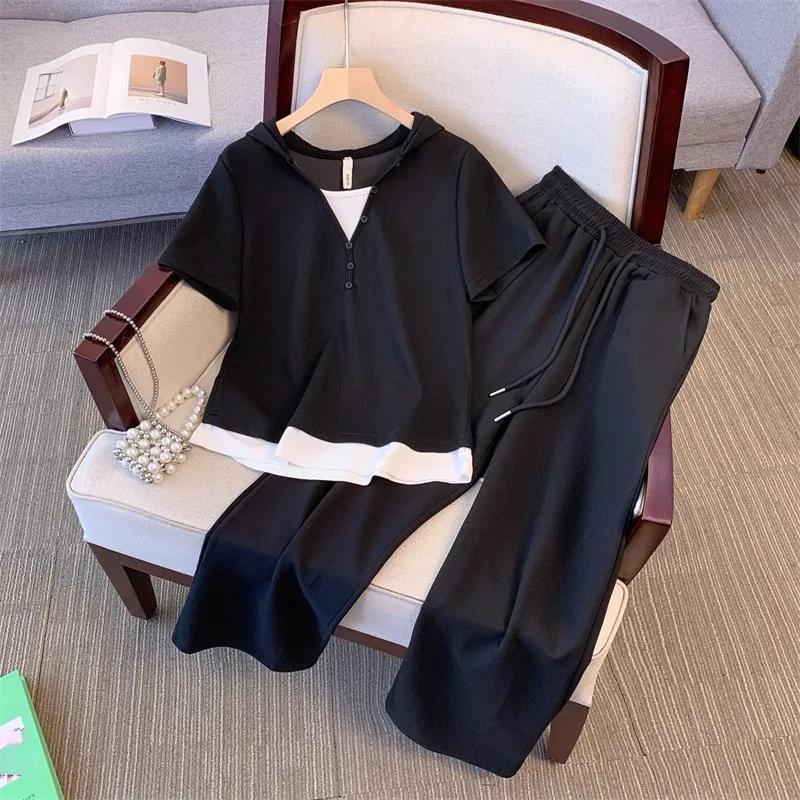 Оригинальный женский спортивный комплект Craft, летний повседневный стильный комплект из двух предметов с коротким рукавом, модный ансамбль больших размеров