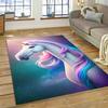 Cute Unicorn Girl Gift Cartoon Carpet Rug for Home Living Room Bedroom Sofa Doormat Decor,Kid Play Area Rug Non-slip Floor Mat