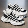 Men's Shoes for Summer New Hollow Breathable Mesh Casual Sneakers Versatile Thick Sole Height-enhancing and Anti-slip Daddy Shoes