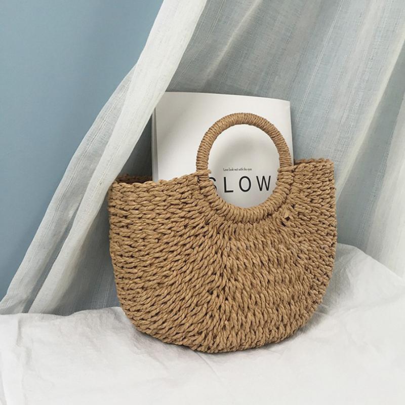 Соломенные сумки для женщин, летняя сумка из ротанга, тканая пляжная сумка ручной работы, сумка в богемном стиле, Бали