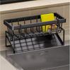 Держатель для губки для кухонной раковины, Нержавеющая сталь Самодренажная полка для раковины Держатель для мыла и губки Стойка для полотенец и тряпок Корзина-фильтр