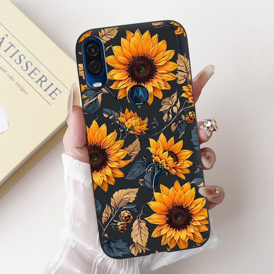Чехол для телефона Motorola One Vision One Macro Задняя крышка Motorola P50 Мягкий матовый силикон Тонкий Fundas Милый панда кролик цветок