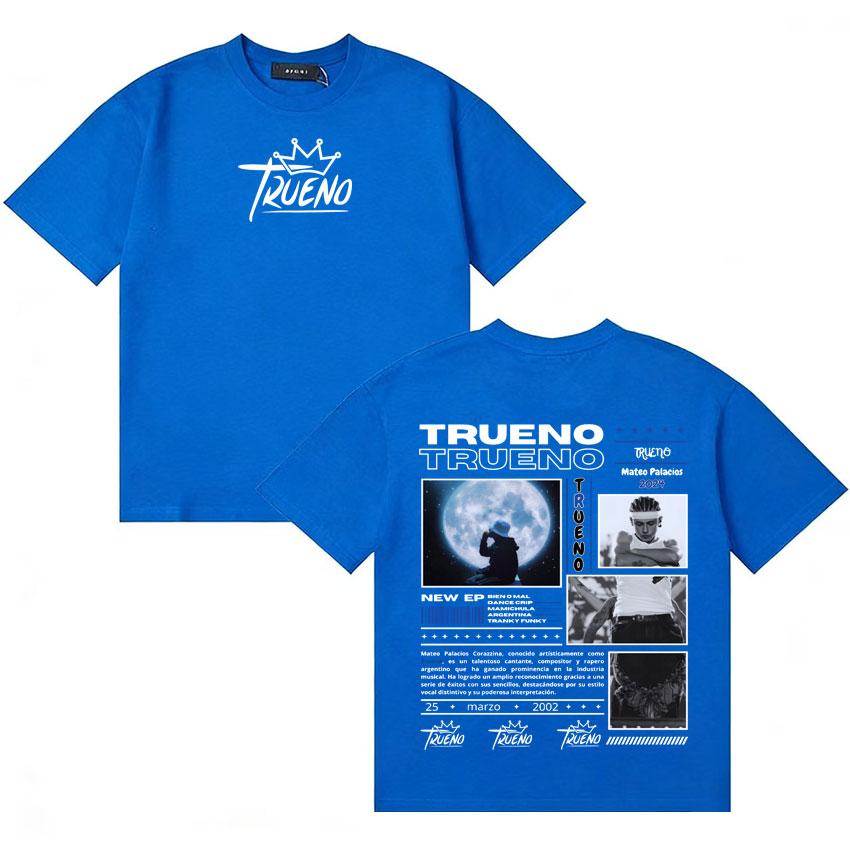 Rapper Trueno Harajuku Graphics Short Sleeve Tee Shirt Unisexs Womens Cotton Summer Clothing Popluar Oversized Y2K Tshirts Unisex