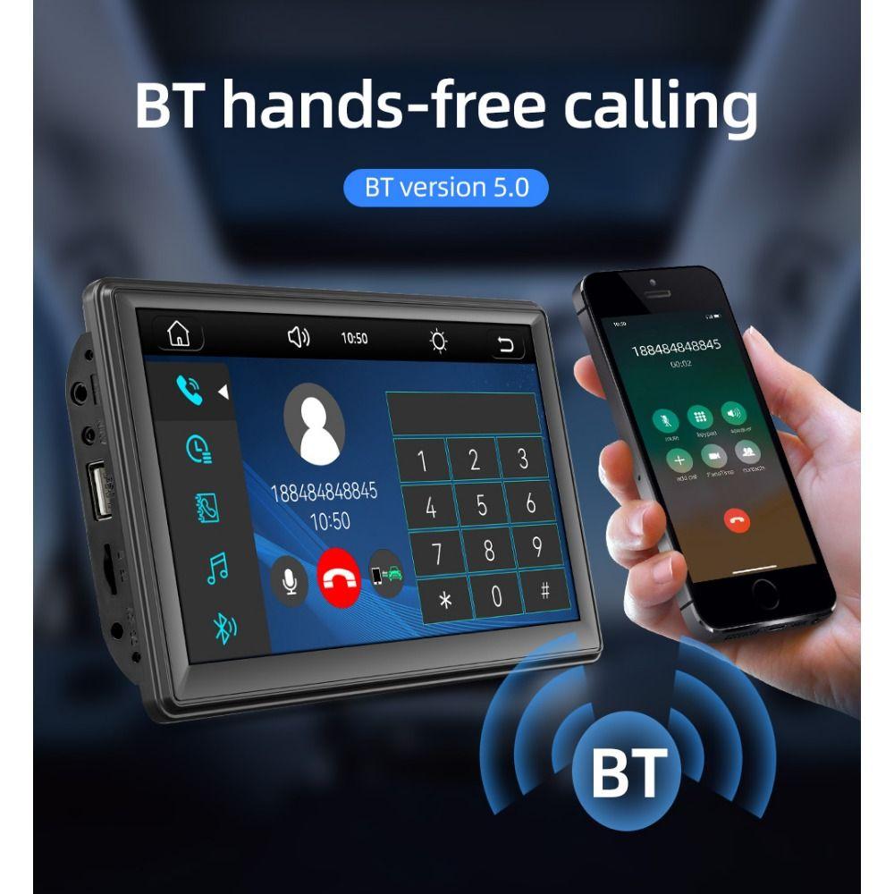 7-дюймовый автомобильный портативный мультимедийный видеоплеер Mp5, беспроводной Carplay, Android, авто, Bluetooth, FM, сенсорный экран