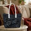 Gothic Dark Flower Pattern All-match Large Tote Bag For Daily Use 