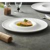Pure White Relief Texture Ceramic Dessert Plate Serving Snack Pasta Sushi Plates Restaurant Tableware