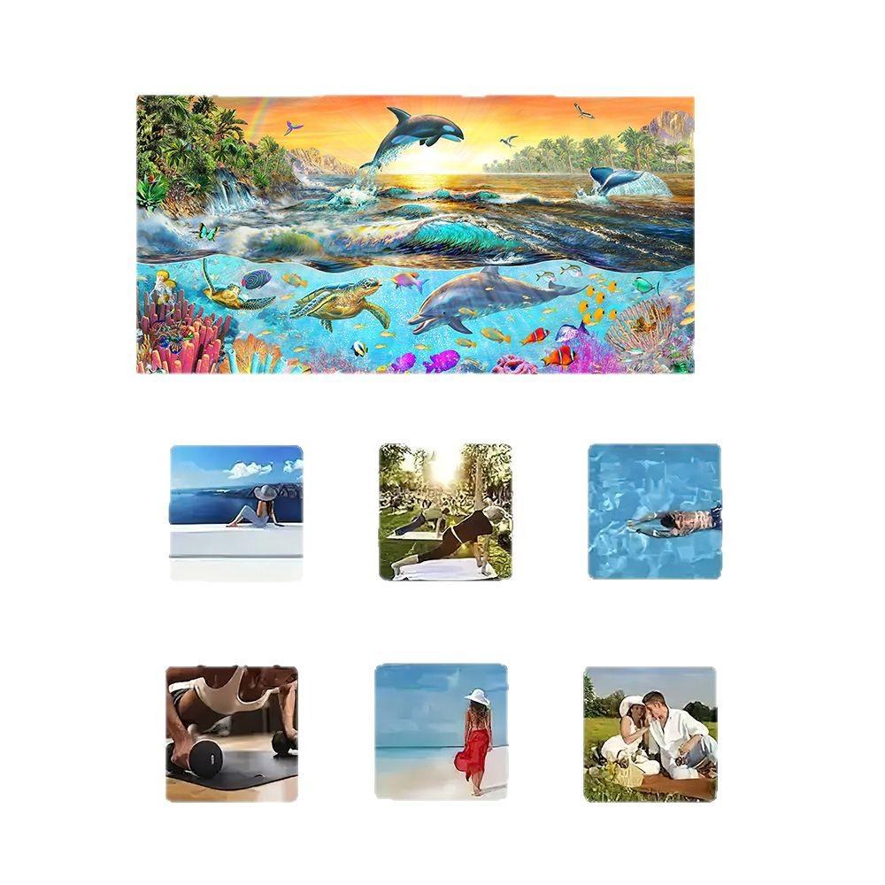 Microfiber Beach Towel Digital Printing Quick-Drying Double-Sided Velvet Class A Large Bath Towel Plus Towel