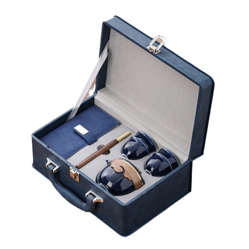Creative ceramic kung fu tea set, business banking company sends customers and employees high-end gift sets, opening gifts