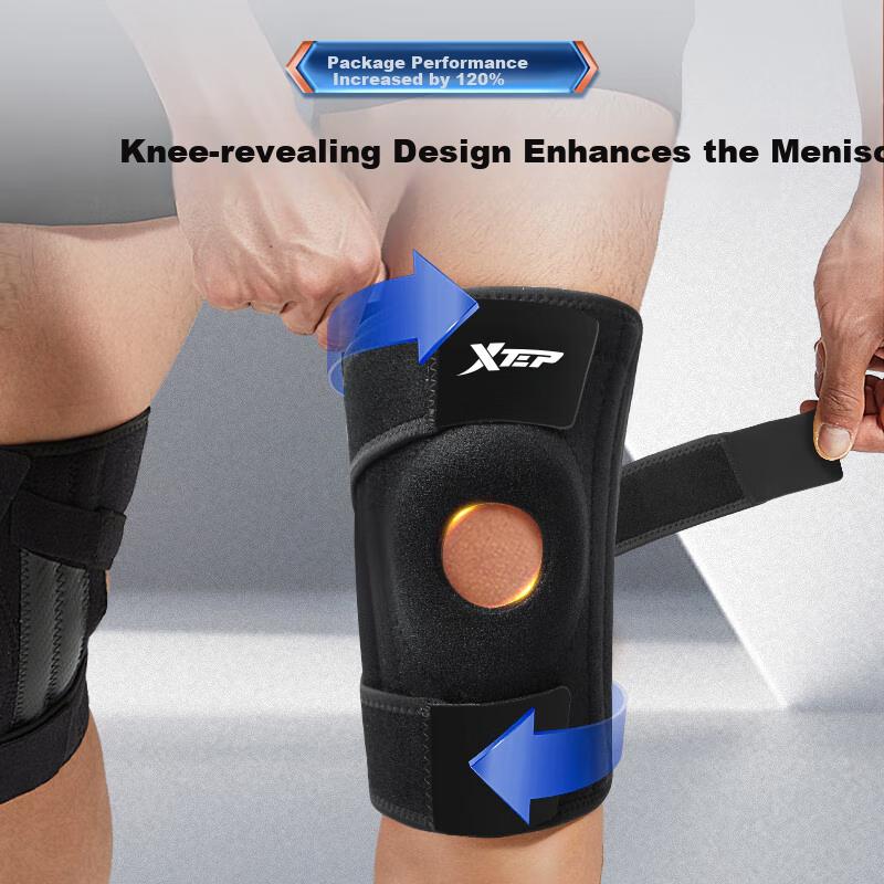 XTEP Knee Brace for Sports, Meniscus, Patella, Running, Cycling, Hiking, Badminton, Arthritis, Specialized Knee Support, One Pair