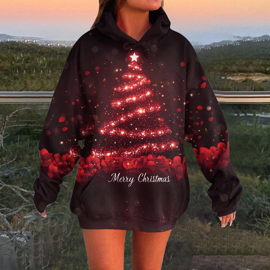 Women's Fashion Daily Versatile Casual Crewneck Sweatshirts Long Sleeve Printed Top Sweatshirts