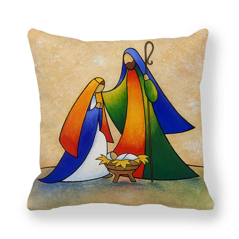 Nordic Cartoon Character Series Digital Printing Short Plush Pillow Covers For Car Sofa Office Cushion Cover Home Goods