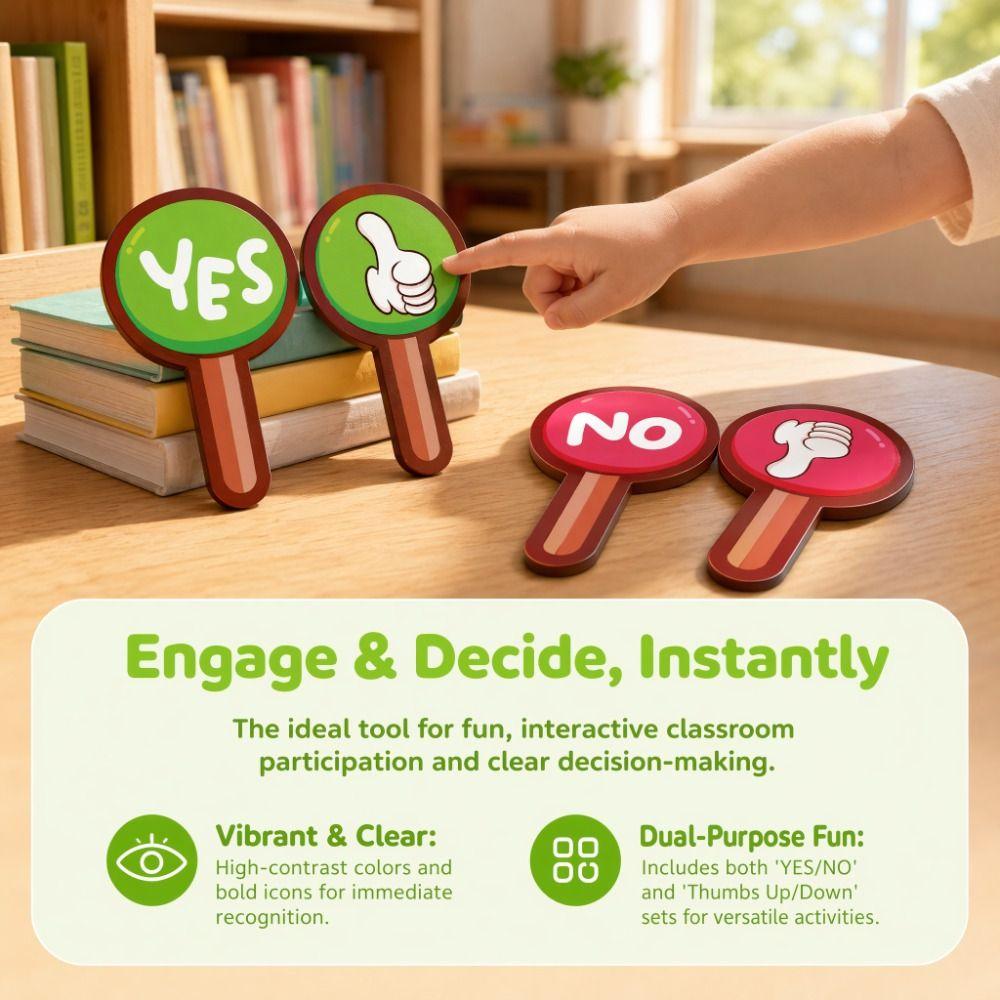 8pcs Expression Judges' Cards Yes/No Hold Up The Sign Hand Held Response Card Party Game