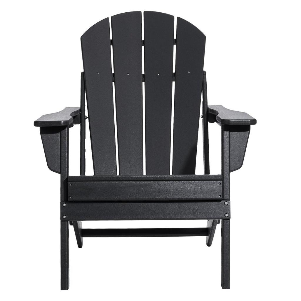 Adirondack Chair Plastic Set of 2 All-Weather Folding Fire Pit Black