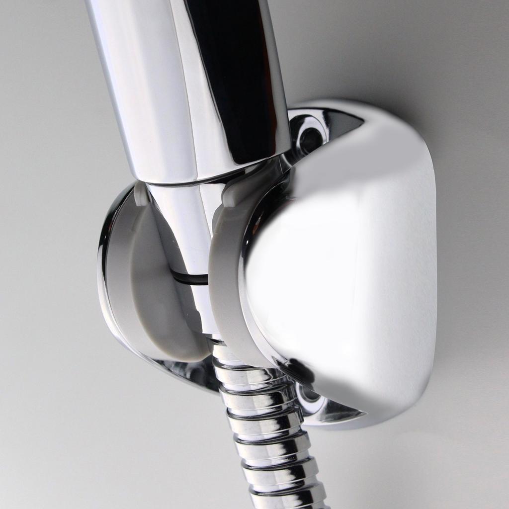 Handheld shower rotating movable wall base shower head fixed seat spray gun woman washer bracket clip base bottom silver.