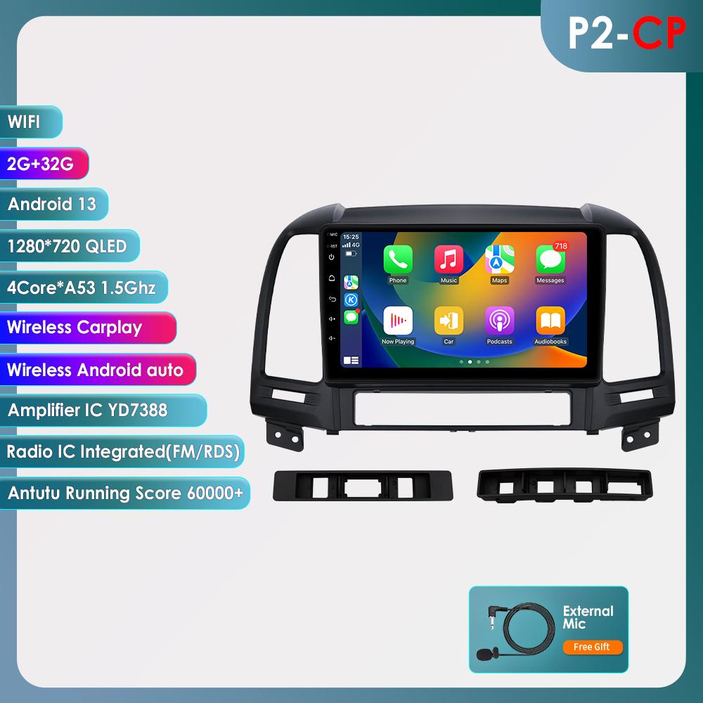 OSSURET 2din Android Автомагнитола для Hyundai Santa Fe 2 2006 - 2012 Автомобильный Радио Мультимедиа Видео Плеер GPS Navi Головное Устройство Интеллектуальный Carplay Auto RDS