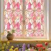 Stained Glass Rainbow Window Privacy Film Decorative Sun Blocking Glass Clings Colorful Static Coverings Decals for Home Glass Door