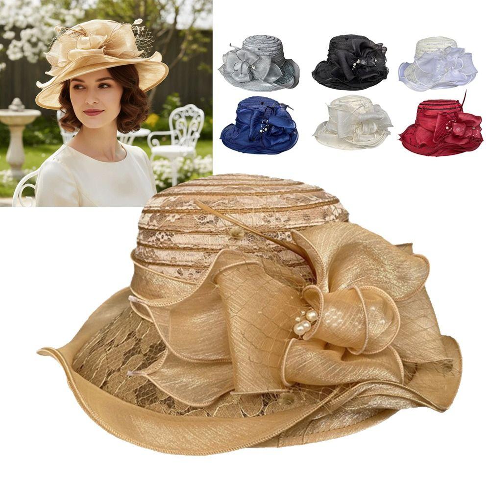 Breathable Sun Cap Wide Brim Millinery Church Hat Fashion Accessory Bucket Hats Outdoor Travel