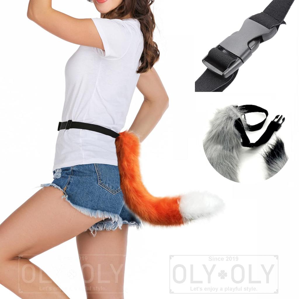 Набор из 2 симпатичных хвостов для косплея на рождественскую вечеринку, маскировка, белая лиса, белая кошка, белая собака, хвост, лисьи уши, собачьи уши, накладные уши, волк сиба, енотовидные кошачьи уши