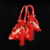 Large Capacity Canvas Flower Drawstring Bag Chinese Style New Year Bucket Bag  Female/Girls