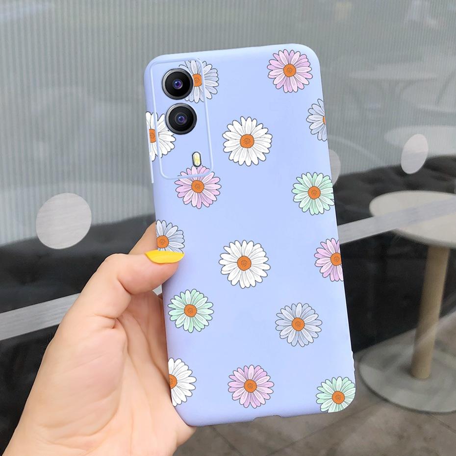 For Vivo Y53S 5G Case Vivo Y72 5G V2041 Phone Cover Silicone Cactus Soft Funda For Vivo Y52 Y 53s Y72 5G Sunflower TPU Bumper