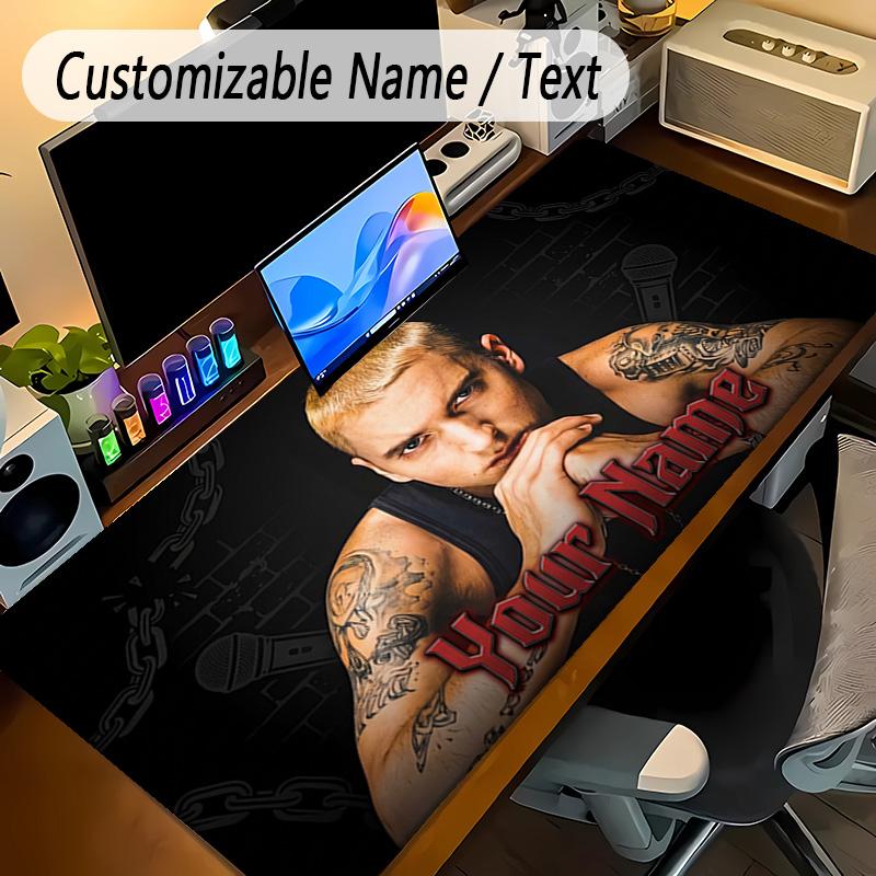 Large Mouse PadEminem Custom Name Text Personalized Desk Mat Non Slip Gaming Pad