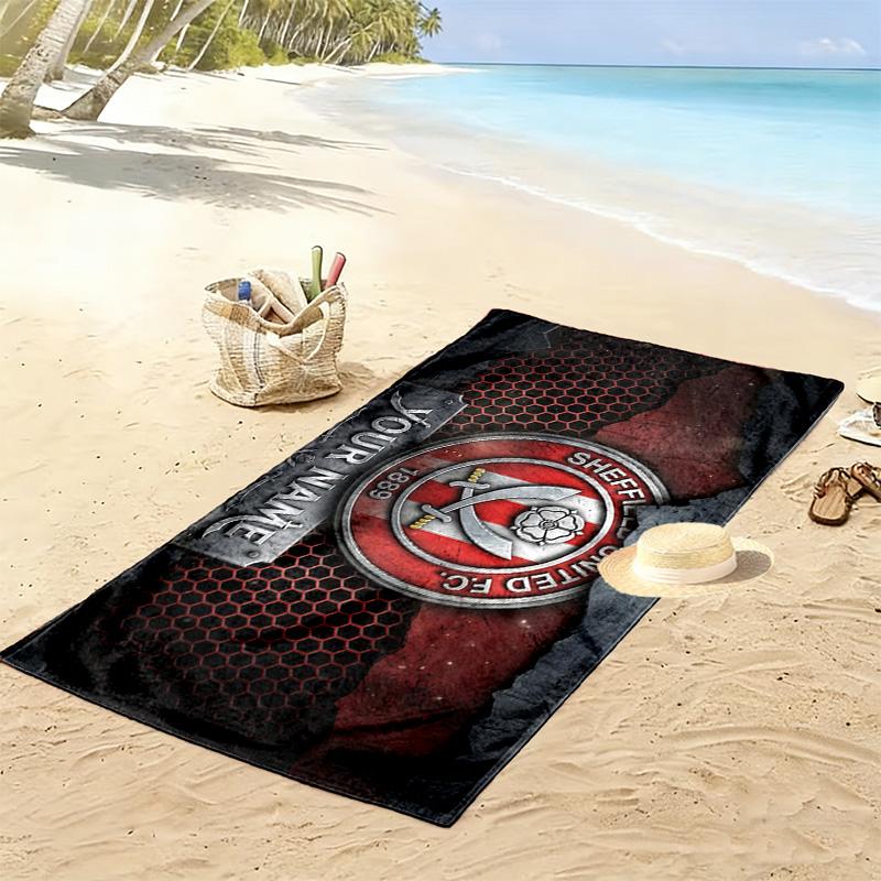 Sheffield United F.C. Полотенце для пляжа с принтом, большое, мягкое, быстросохнущее, для пляжа, кемпинга, плавания