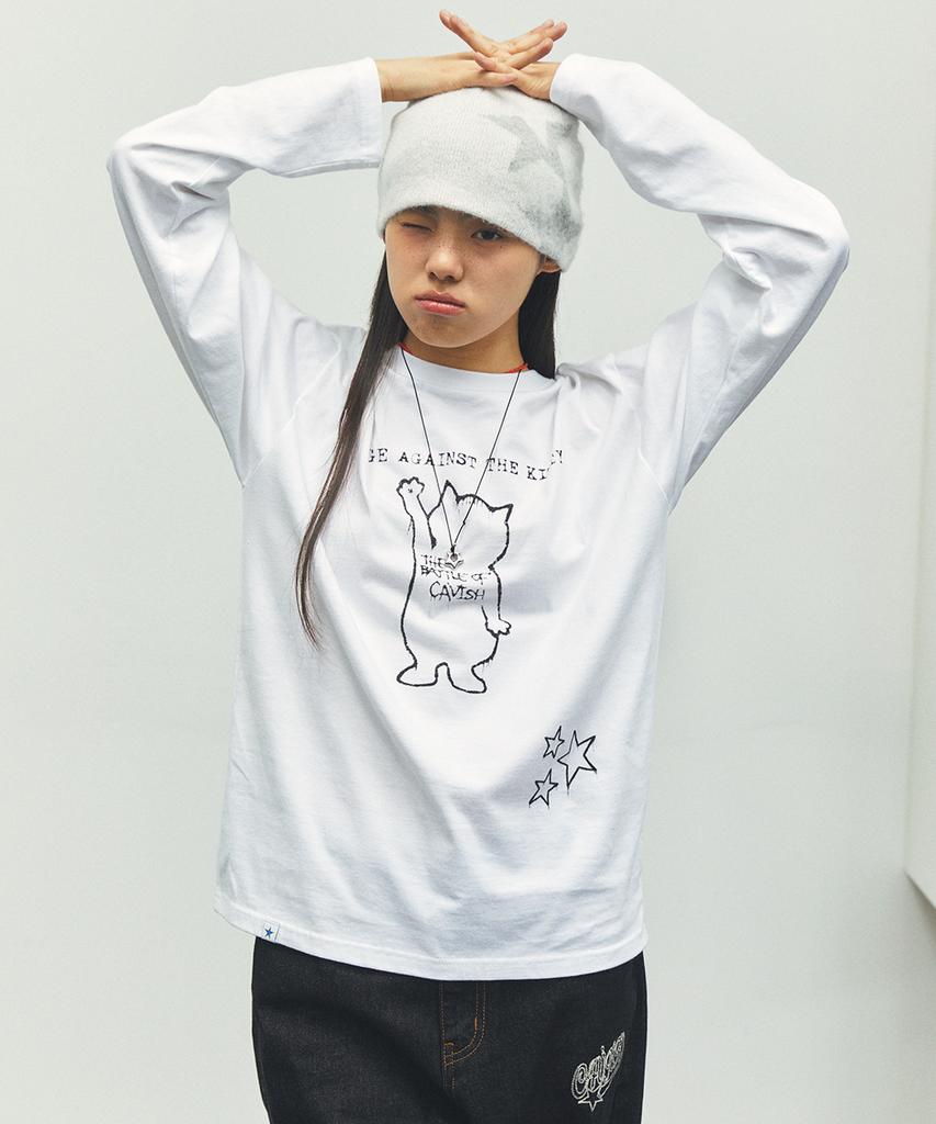 CAVISH Graffiti Cat Ls Tee White(Cv2Ffft552A)