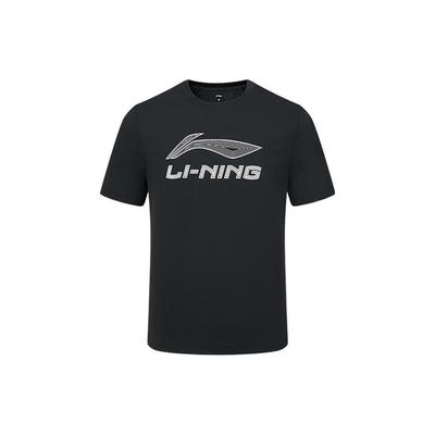 Футболка с короткими рукавами и логотипом Li Ning, быстросохнущая, унисекс, черная YTST049-2