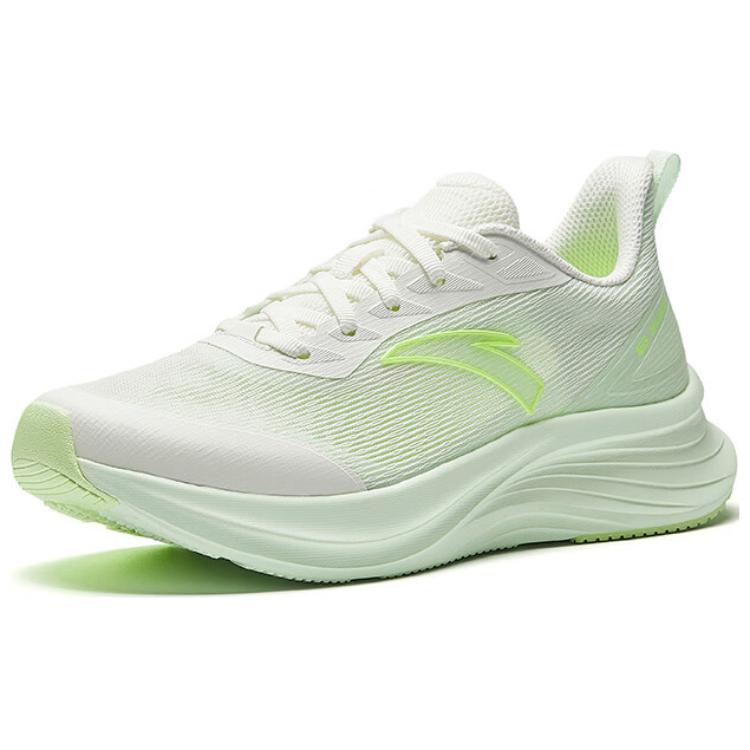 Anta Comfortable Versatile Breathable Rebound Lightweight Low-Top Casual Running Shoes Women Sneaker White Green 122525523-1