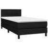 Maison Exclusive - Sommier à lattes de lit avec matelas et LED Noir 80x200cm Tissu
