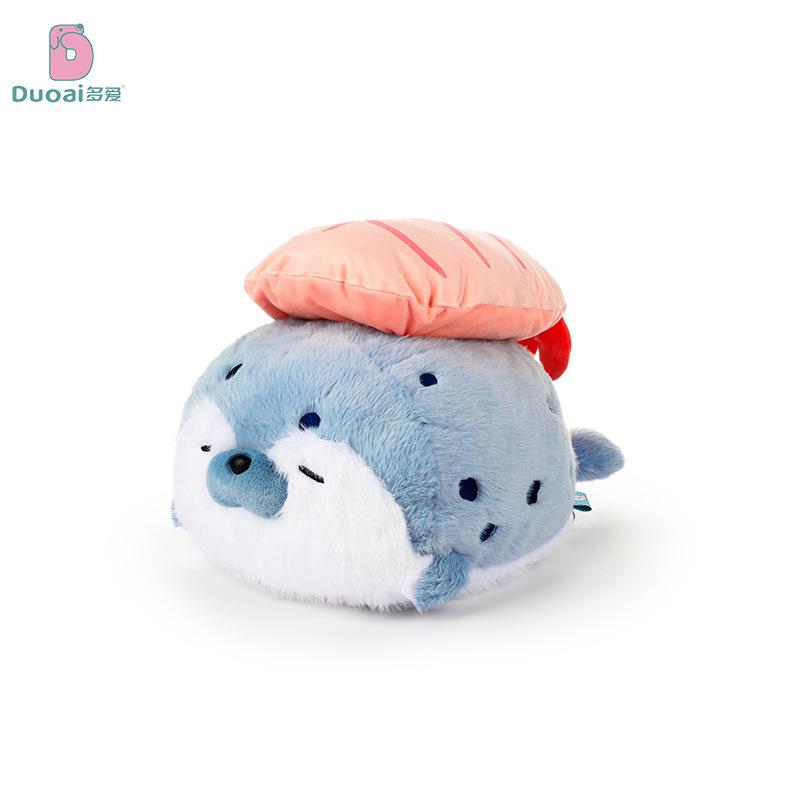 Cute Cartoon Sushi Seal Plush Toy with Hanging Loop, Soft Otter Stuffed Animal Pillow Doll Birthday Gift