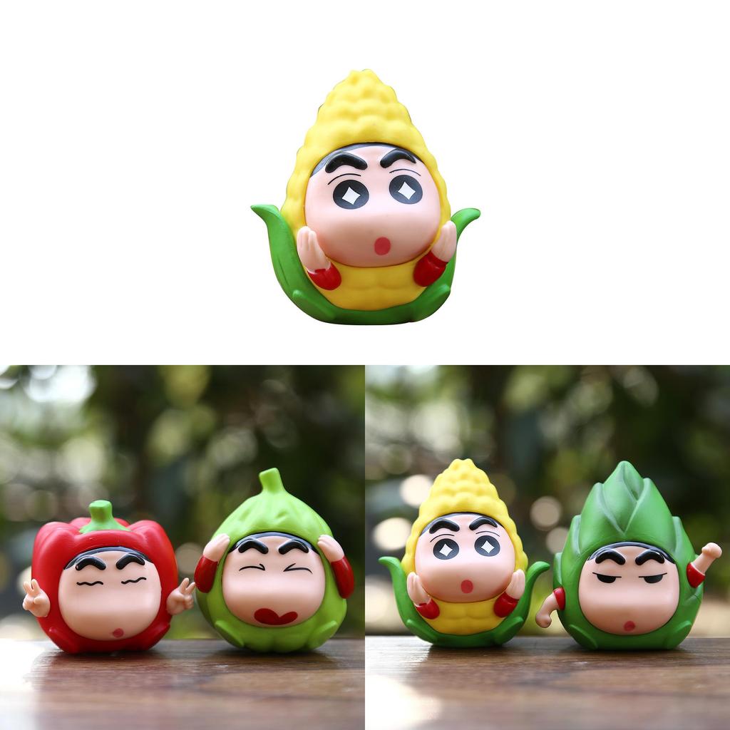 Fruit Crayon Shin Chan Pvc Desktop Decor  Action Figure Model For Collectors