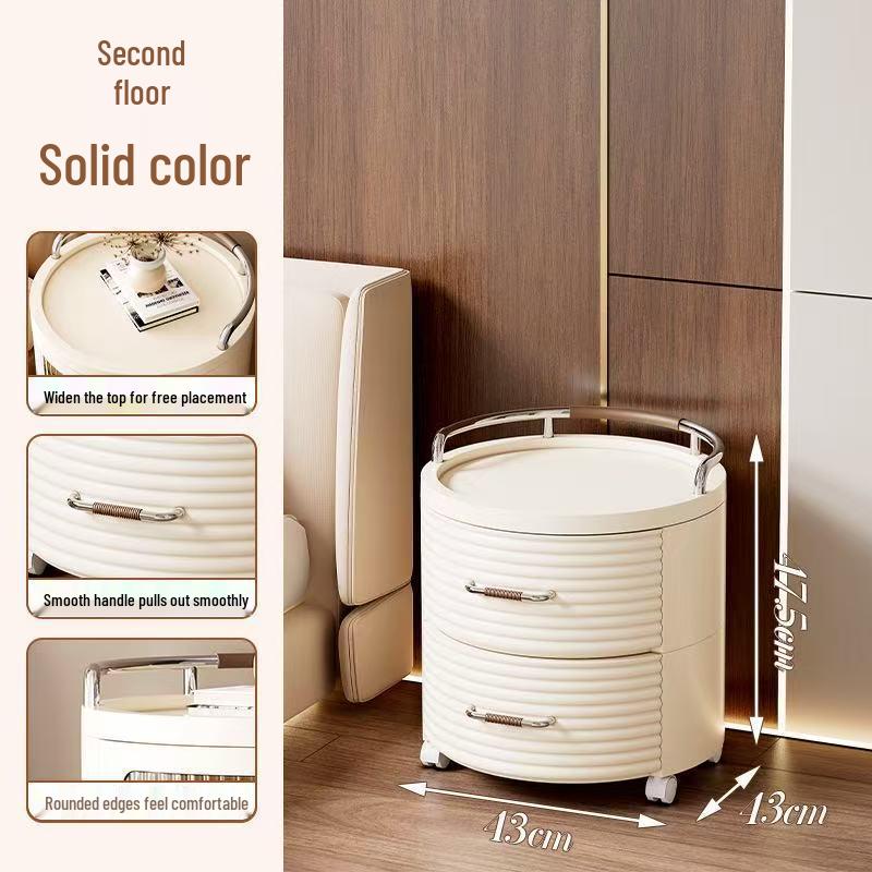 Круглый шкаф для хранения с полками и ящиками