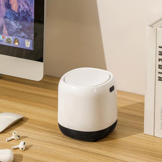 Мини-настольная мусорная корзина с выдвижной крышкой, большое отверстие, скрытая сумка небольшого размера внутри мусорного бака