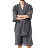 Jinbei Pajamas for Cool Top and Bottom Japanese Day Gray [Arcade] Men, 100% Cotton, Material, Summer, Thin, Roomwear, Set, Loungewear, Samue, Style,