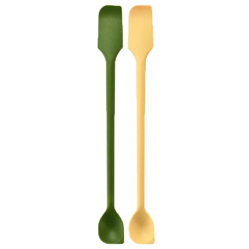 Silicone Spatula Set Double-Headed Scraper Long Hand Stirring Spoon Jam Cream Deep Bottle Spatula Coffee Spoon Party Supplies