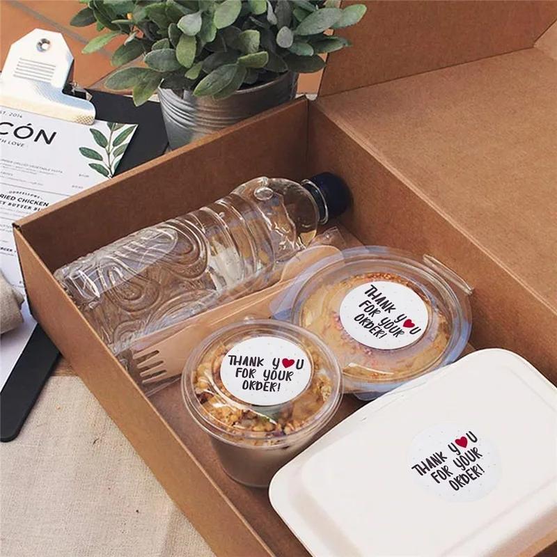 500 шт./рулон Круглые белые наклейки с благодарностью Наклейка на конверт Наклейка на упаковку подарка