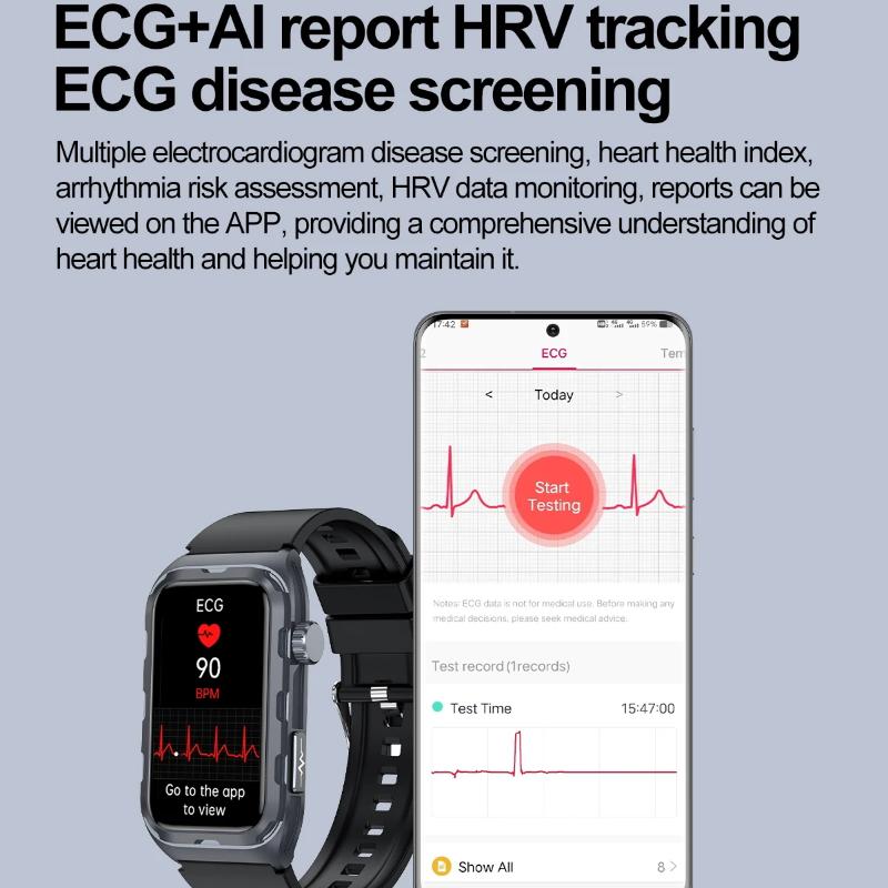 2025 Новые Пульсовая Терапия Микро Физическое Обследование Умные Часы Мужские ЭКГ+ФПГ Кислород в крови Жир в крови Кровяное Давление Браслет Здоровья