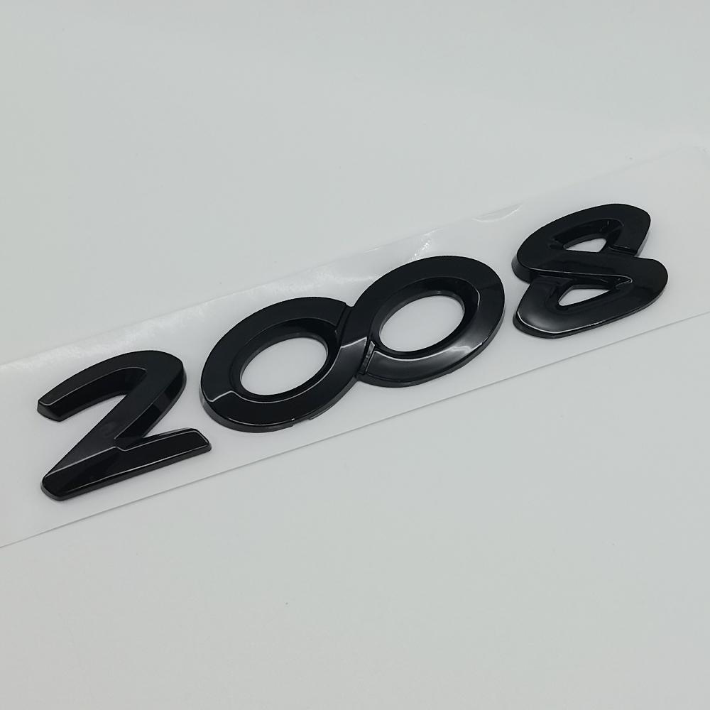 3D ABS Car Stickers Chrome Black Logo Letters 2008 3008 4008 5008 Emblem Badge For Peugeot Rear Trunk Sticker Decal Accessories