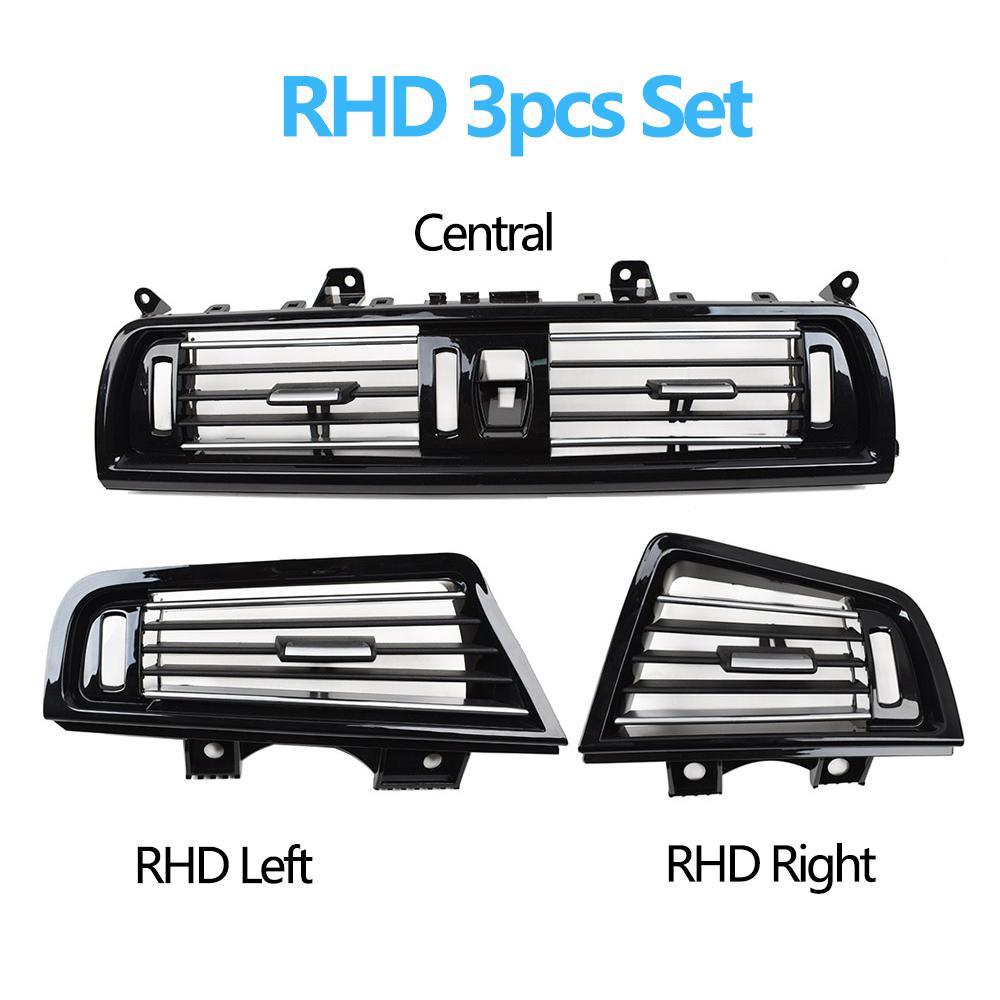 LHD RHD Piano Black Front Air Vents AC Outlet Panel Chrome For BMW 5 Series F10 F11 F18 520i 523i 525i 528i