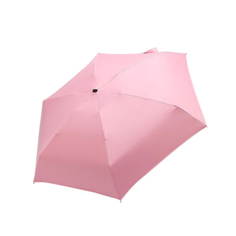 Umbrella Flat Lightweight Parasol 5 Folding Sun Mini Foldable Umbrella Couple Short Handle Wind Durable Resistant Umbrella