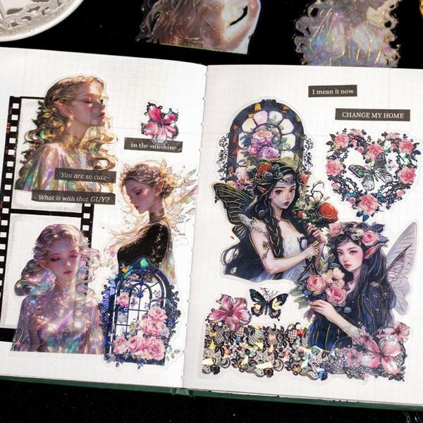 20 шт./упак. милые наклейки для скрапбукинга с изображением девушки-эльфа, идеально подходящие для коллажа, ведения дневника, поделок, принадлежностей для творчества
